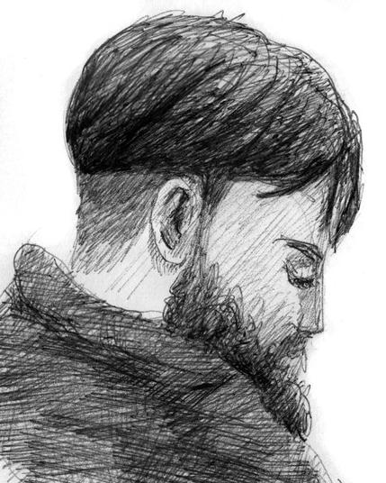 Young man with full beard