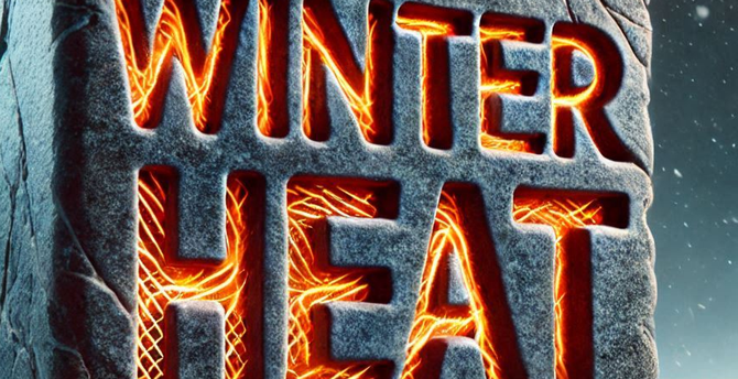 The words "Winter Heat" carved in stone, glowing from within.