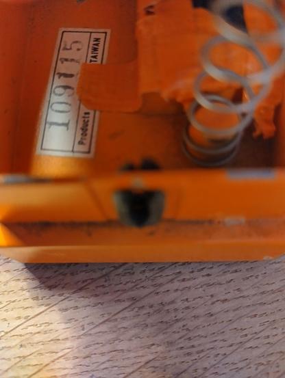 Photo of a serial number of a Boss DS-1 guitar effect.