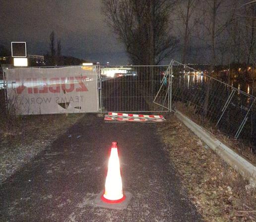gesperrter Radweg
