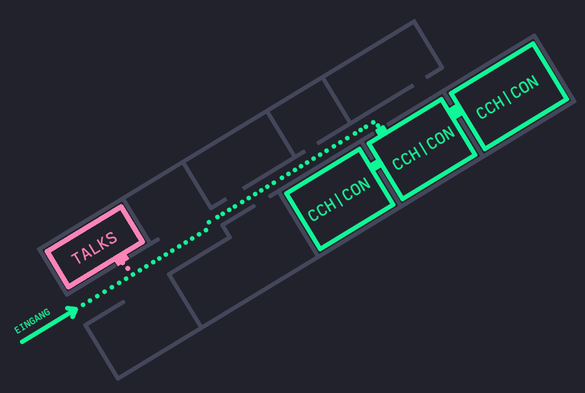 Der Raumplan des shackspace für die CCH CON