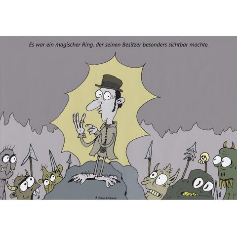 Bilbo Beutlin ist dank seines Ringes besonders sichtbar.