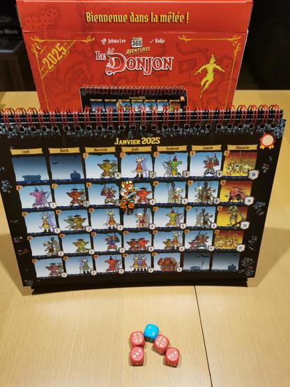 Tischkalender mit kleinem Held (magnetisch) - jeden Tag ein Monster, boss Monster am Sonntag (gelber Hintergrund)