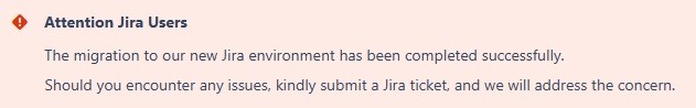 screen shot - JIRA banner