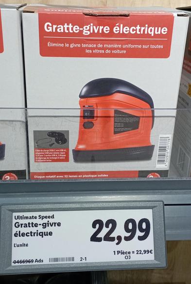 Gratte-givre électrique à 22,99€
"Élimine le givre tenace de manière uniforme sur toutes les vitres de la voiture"