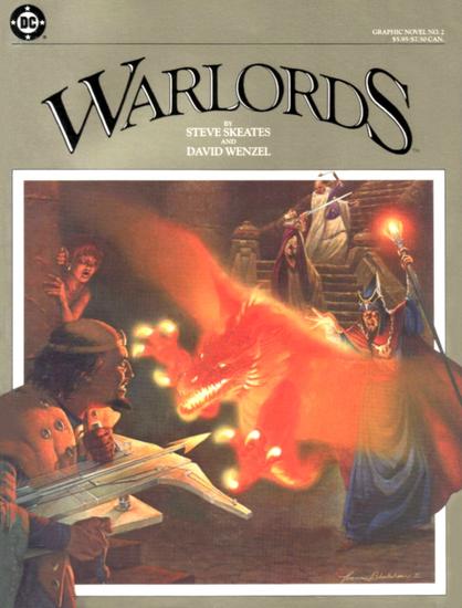 The cover of the 1983 Graphic Novel - Warlords. It has a wizard holding a glowing staff hurling a red dragon at a balding man with a crossbow. 

Published in 1983, this is the second volume in a series of graphic novels from DC Comics. It is based off of Warlords for the Atari 2600. 


The comic follows four brothers as they battle a rogue monster for control of a kingdom. Dwayne the Troll must unite warring kings and wizards to restore peace. Based on the Atari 2600 game Warlords, this action-packed tale blends adventure and fantasy in a classic 1980s graphic novel.