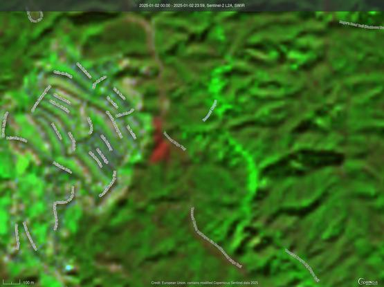 Red mark on Temescal Ridge Trail