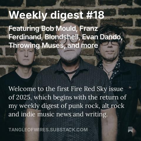 The Bob Mould of Bob Mould, Jason Narducy and Jon Wurster standing in a line looking at the camera