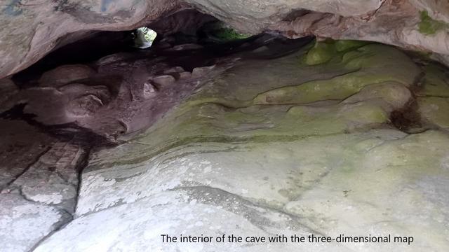 photo - the interior of the cave with the 3D map / model