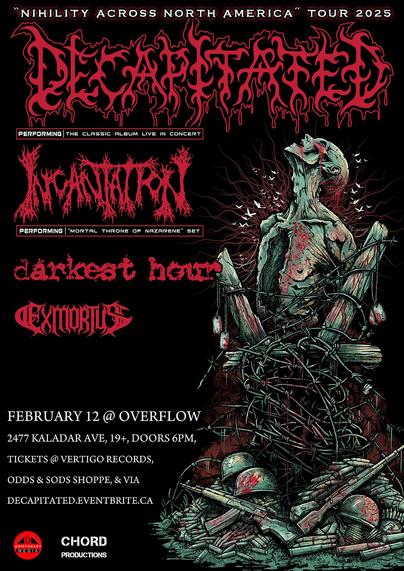 Decapitated, Incantation, Darkest Hour, Exmortus at Overflow Brewing Company