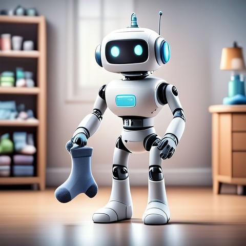 Apple Image Playground generated image: robot holding a sock