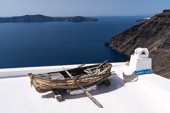 The Boat on the Roof Santorini Greece

The "Boat on the Roof" is one of the most visually striking and photographed features in Santorini, Greece, particularly in the village of Imerovigli, although similar installations can be found in other villages like Firostefani. This unique piece of local artistry and engineering captures the imagination of visitors for its eccentricity and picturesque setting.

Description:

Appearance: The boat on the roof typically appears as a weathered, old fishing vessel, often with a faded, sun-bleached appearance. It might have a mix of colors, with shades of wood showing through where the paint has chipped away, giving it an authentic, rustic appeal. The boat is usually small, like a traditional Greek fishing boat, but its placement on a rooftop makes it seem grand.

Location: Perched on top of a white-washed building, the boat overlooks the caldera, creating a surreal contrast between the sea and the sky. 

Setting: The backdrop of this curious installation is quintessential Santorini – blue-domed churches, white cubic buildings, and the vast, blue expanse of the Aegean Sea.


https://fineartamerica.com/featured/the-boat-on-the-roof-santorini-greece-wayne-moran.html

#Santorini #Greece #GreekIsles #GreekIslands #Mediteranean #FineArt #landscape #photography #travel #travelphotography

#AYearForArt #buyintoArt #fineart #art