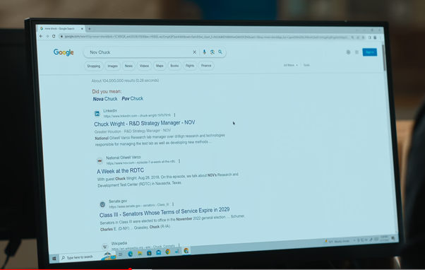 A Google Search Results Page (SERP) from the Netflix movie Carry-On