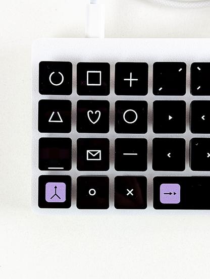 Zoom on the keys from the top.
