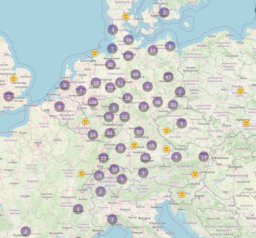 Screenshot von der  Fedikarte