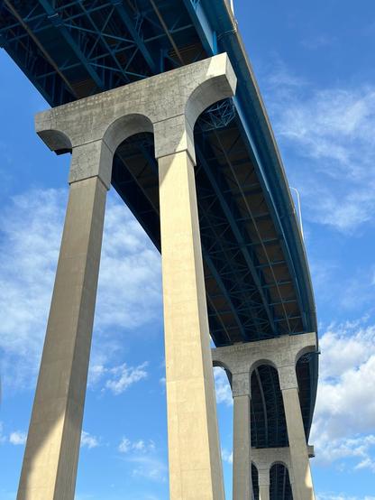 Looking up at the Coronado Bridge from the San Diego Bay