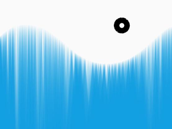An ethereal digital landscape with a pale grey sky and blue icy hills, all under a black sun that looks like an eye in the sky. Every shape in the picture is formed of very thin triangles superposed with each other in order to compose much more complex shapes.