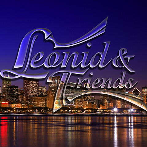 The name of the band is superimposed over a cityscape skyline.