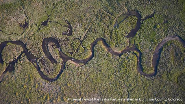 photo - an aerial view of the Taylor Park watershed in Gunnison County, Colorado