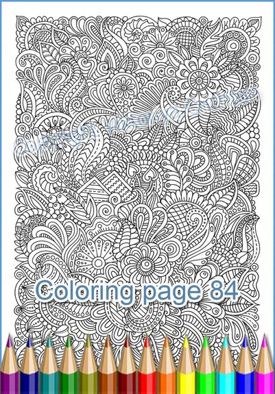 Coloring page 84 zentangle (zendoodle) flowers for adults, PDF, a translucent template to draw a zentangle art yourself.