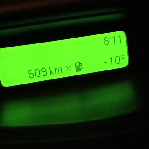 Termómetro do carro. -10 ° C