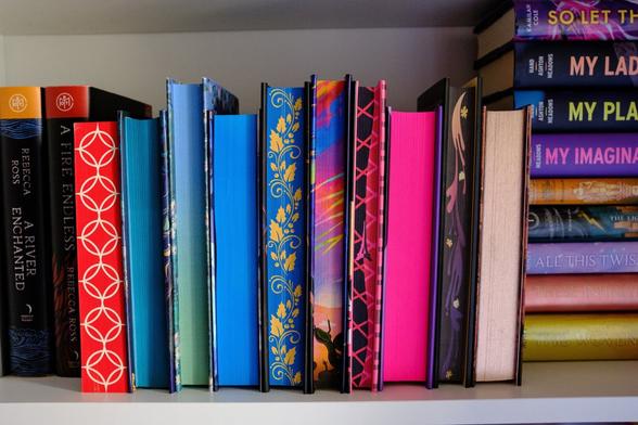 A selection of books with sprayed edges.