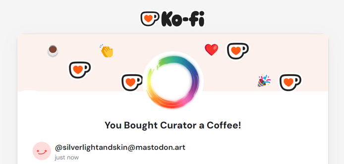 Donation screenshot for Mastodon.art