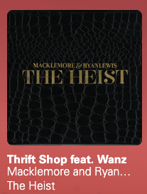Tightly cropped screenshot from thecurrent.org showing 
Macklemore & Ryan Lewis
The Heist
Thrift Shop feat. Wanz
Macklemore and Ryan...
The Heist