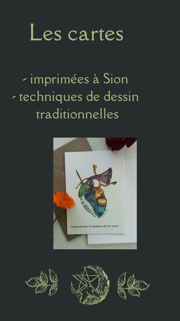 Carte de vœux imprimée avec un cœur anatomique revisité sur le thème des instruments de musique
