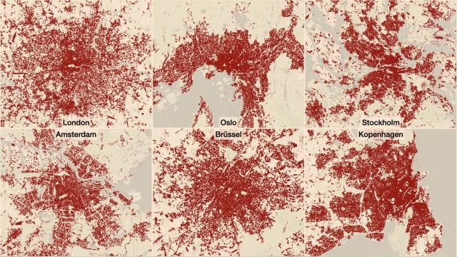 visualisation of Volkswagen data breach showing cars in major European cities