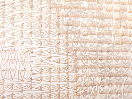 A generative art piece plotted with an unreleased prototype machine, featuring intricate rectangular tiles that transition between warm walnut tones and soft, earthy whites. The texture and organic ink used create a unique effect, as the shades shift and blend across the 36"x24" frame, evoking a sense of natural transformation and harmony. The walnut ink, gifted by @brepettisart, adds an authentic organic touch, with an intriguing, unrepeatable color palette that even changes mid-plot, lending the work a mysterious and evolving character. This one-of-a-kind piece not only represents innovative generative techniques but also pays homage to the unpredictability and beauty of natural materials.