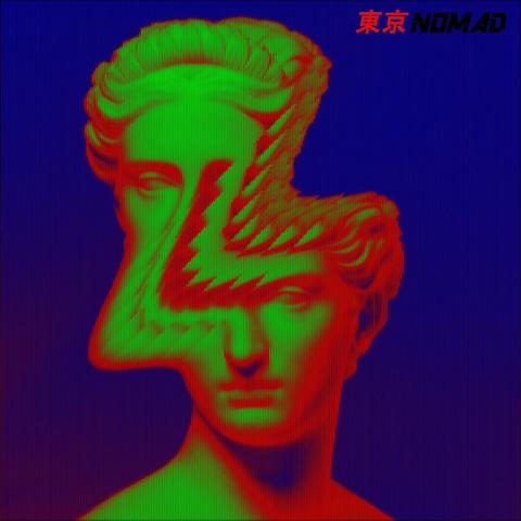 Glitch art of a Greek statue. The face repeats and bends in a curve and starts to snake out.