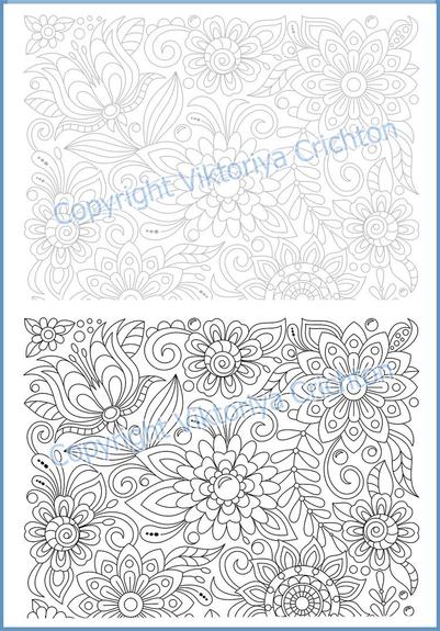 Coloring page 2 for adult. Zentangle (zendoodle) coloring antistress, a translucent template to draw a zentangle art yourself.