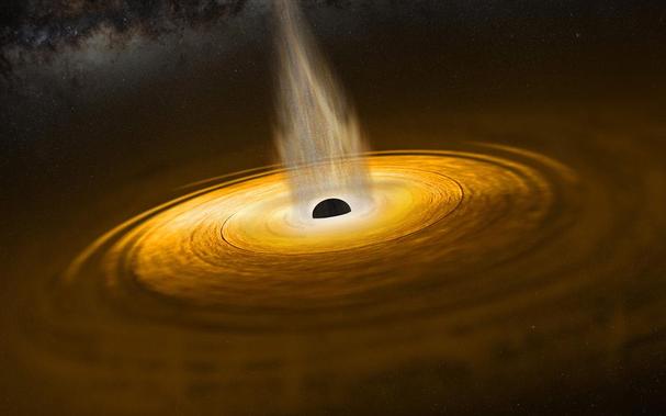 Künstlerische Darstellung Schwarzes Loch. Credit: ESA