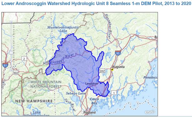 map / thumbnail - Lower Androscoggin watershed in Maine