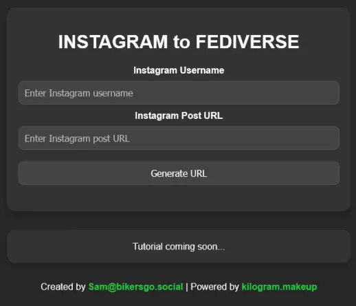 Instagram to Fediverse Converter now live.