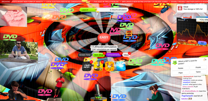 Crazy busy game screen.