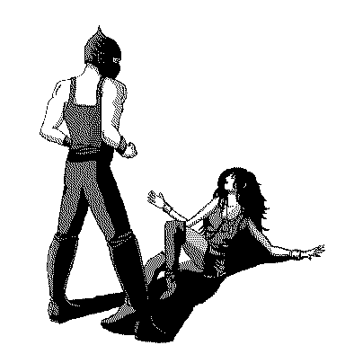 Marika confronted by a Vallan guard