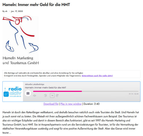 Homepagebild radio aktiv