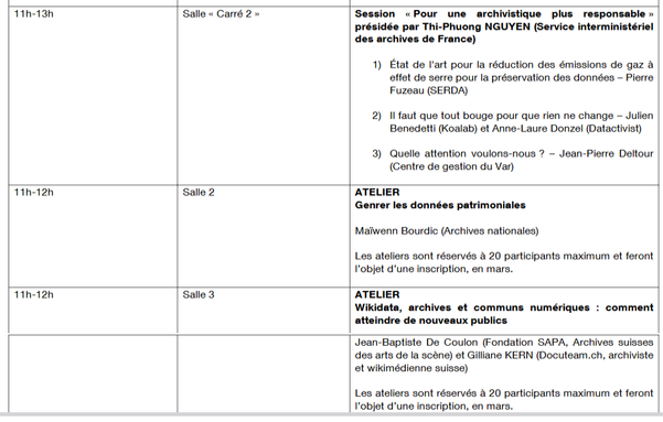 Extrait du programme du forum de l'AAF