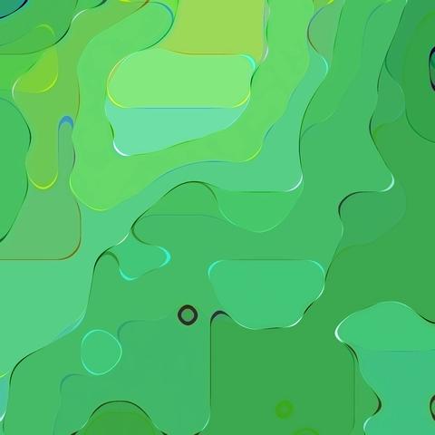 Random 2017 12 #003. Abstract wave pattern in green, reminiscent of translucent plastic. Computer-generated illustration from a Photoshop automation, programmed by Stefan Romero Grieser.