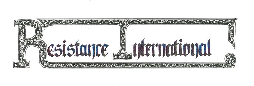 Resistance International calligraphy in illuminated book style