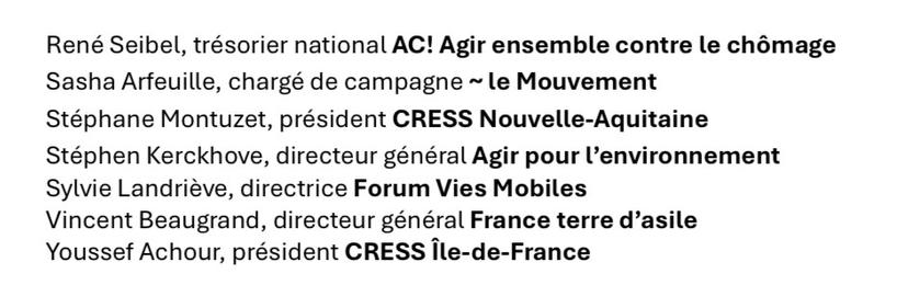 Liste des signataires