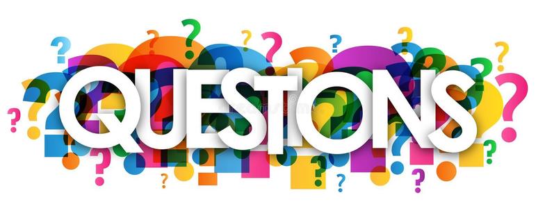 An image that has the word QUESTIONS in a white font and behind the word is a bunch of various colored question marks.