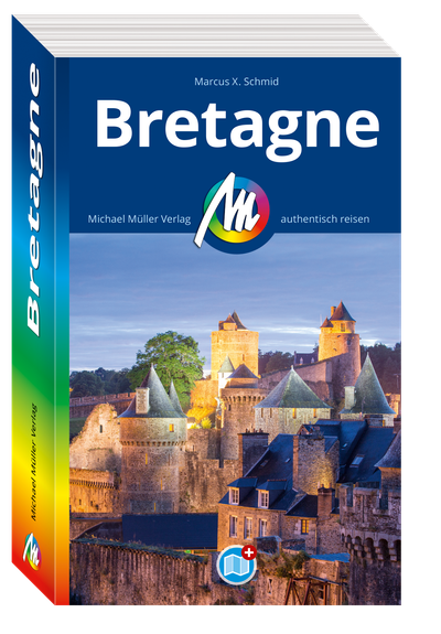 Cover des Reiseführers “Bretagne"
oben blau der Text,
darunter ein Bild des Château de Fougères
Historische Sehenswürdigkeit in Fougères, Frankreich