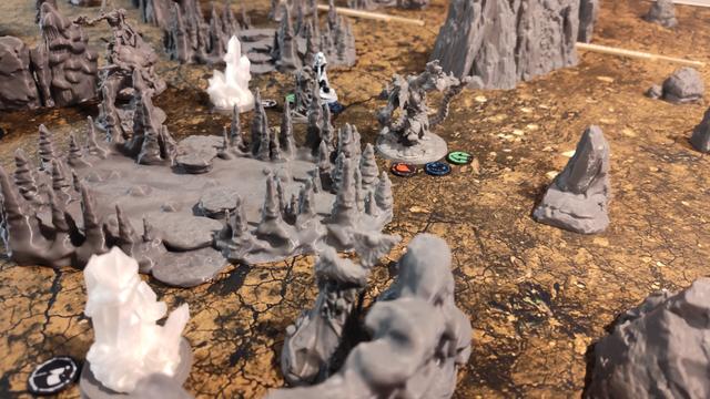 One Page Rules Age of Fantasy: Skirmish played in a cavern setting. Legion of the Undead fighting the Pyretic Demons.