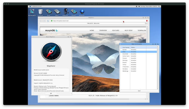 Updated Wayfarer browser on MorphOS