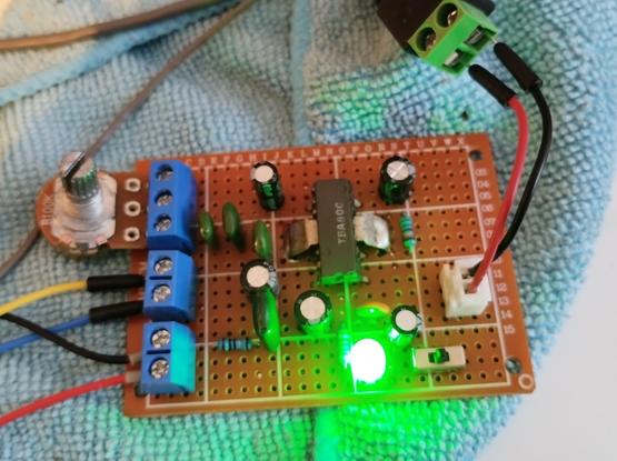 top side during testing, the LED is lit.