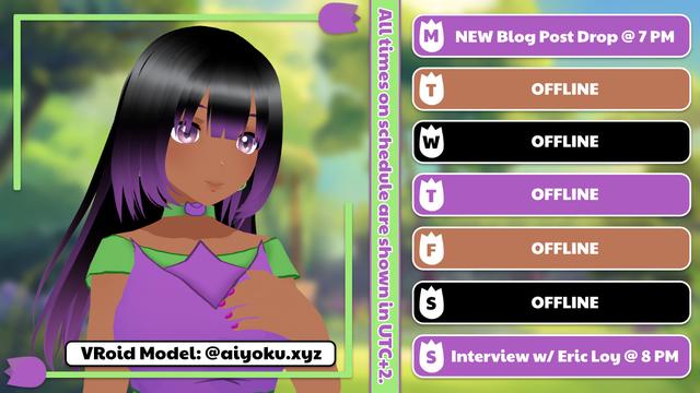 Aiyoku's 2025 Schedule Drop (1/20 - 1/26)

All times on schedule are shown in UTC+2.

Monday: NEW Blog Post Drop @ 7 PM

Tuesday - Saturday: OFFLINE

Sunday: Interview w/ Eric Loy @ 8 PM