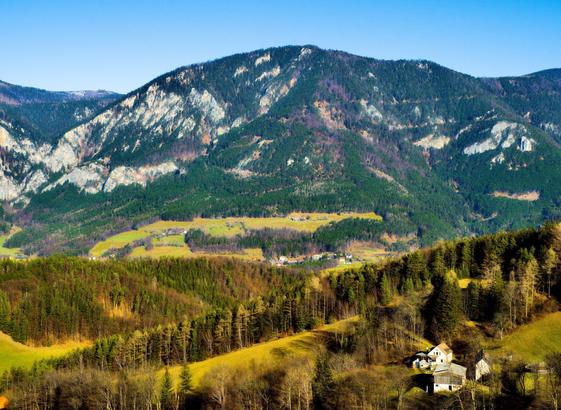 alpine view from the kreuzberg near Payerbach, Lower Austria